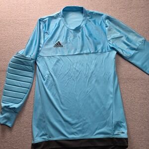Adidas Climalite Goalkeeper Training Shirt Padded Elbows Mens Small S Blue Black